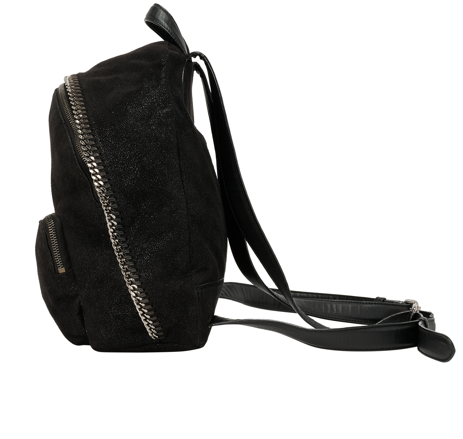 Mini Falabella Backpack, &pound;195, Handbags, Black, Faux Leather, Bottom view